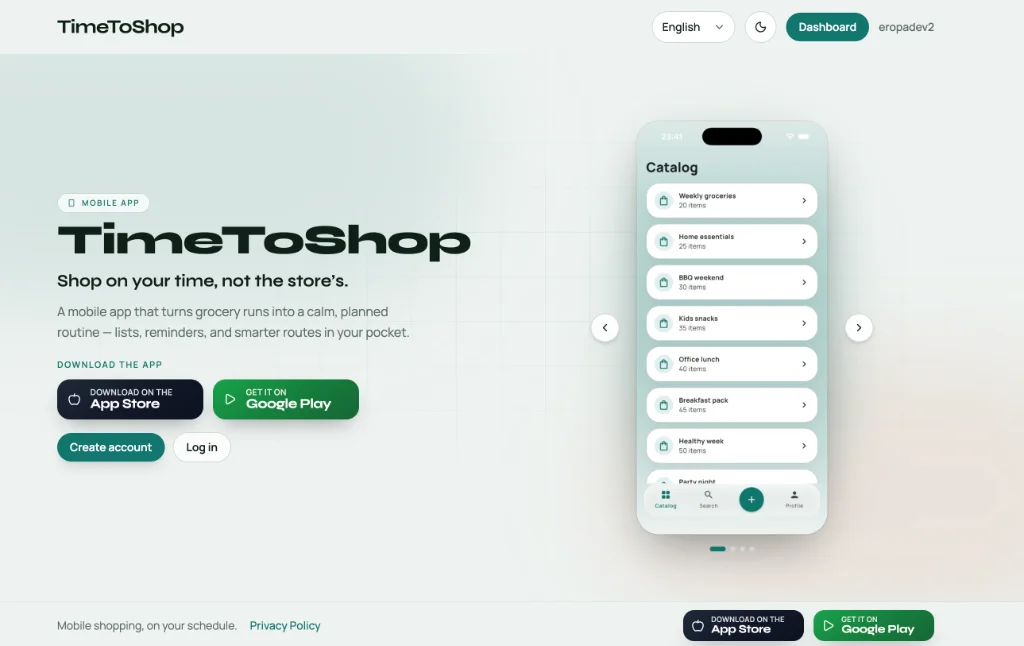 TimeToShop — Collaborative List Platform